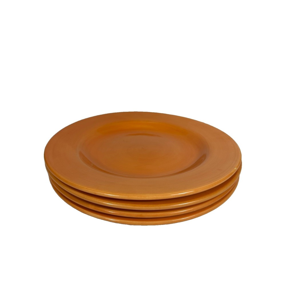 Tabletops Unlimited Gallery Dinner Plates Orange 10 3/4" Set Of 4 Tangerine